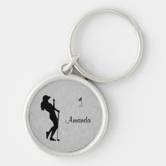 Ladies Golf Leather Look Keychain