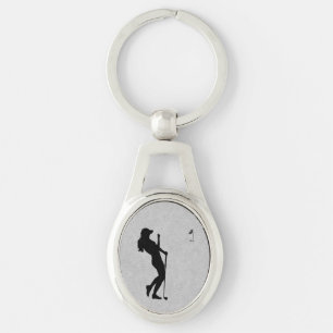 Ladies Golf Leather Look Keychain