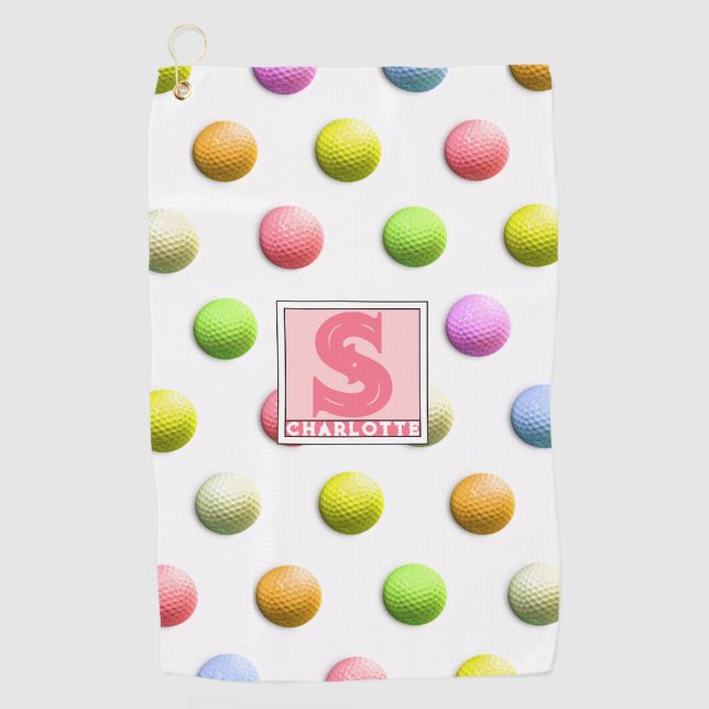 Ladies Golf Monogrammed Golf Towel (Front)