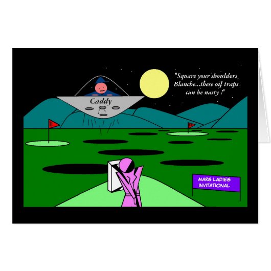 Ladies Golf On Mars Cards (Front Horizontal)
