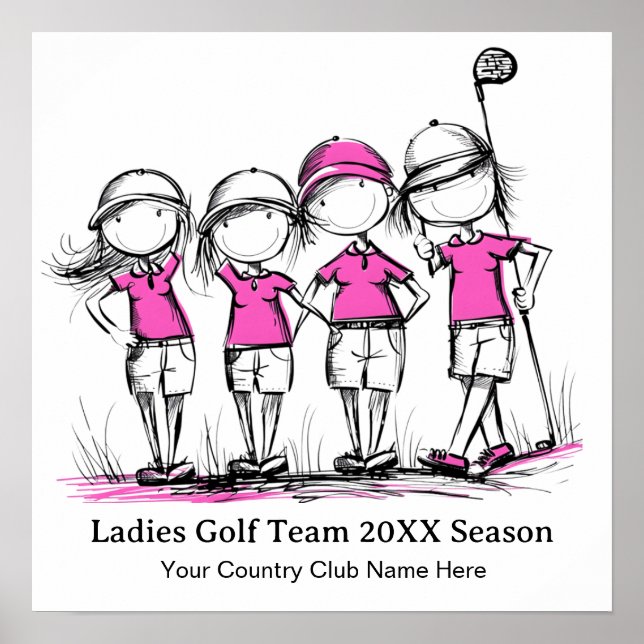 Ladies Golf Team Custom Poster (Front)