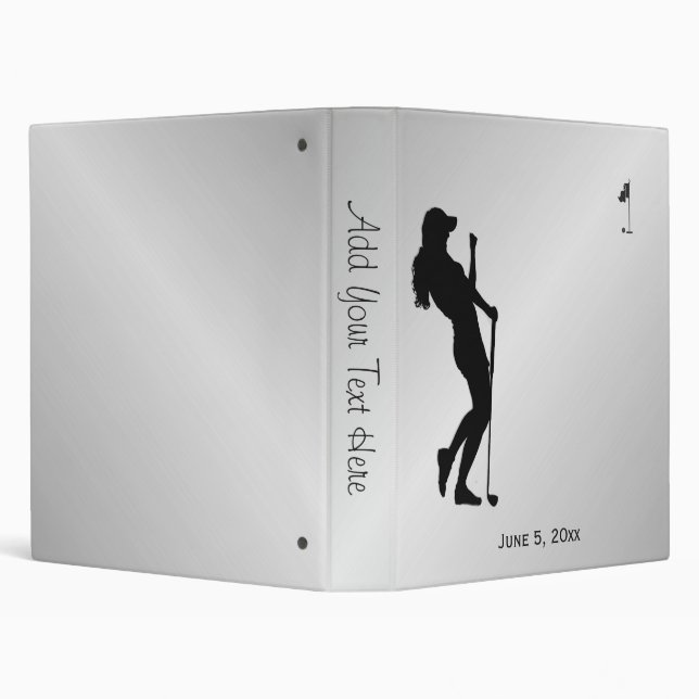 Ladies Golfer Personal  3 Ring Binder (Background)