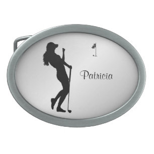 Ladies Golfer Personal Belt Buckle
