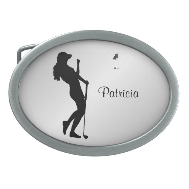 Ladies Golfer Personal Belt Buckle (Front)