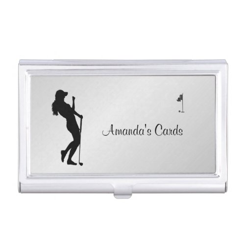 Ladies Golfer Personal Business Card Case