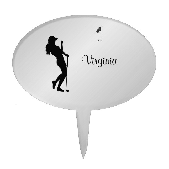 Ladies Golfer Personal  Cake Topper (Front)