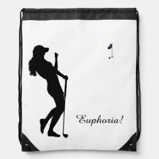 Ladies Golfer Personal  Drawstring Bag