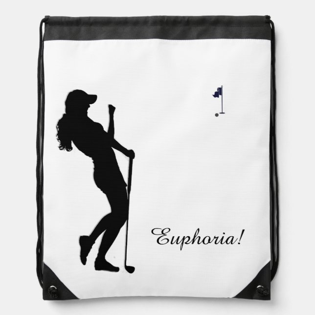Ladies Golfer Personal  Drawstring Bag (Front)