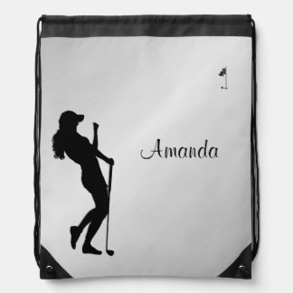 Ladies Golfer Personal Drawstring Bag