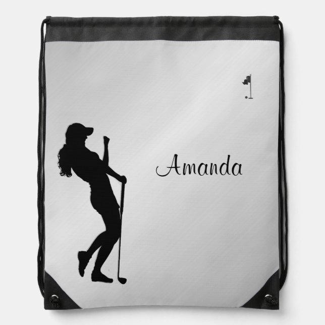 Ladies Golfer Personal Drawstring Bag (Front)