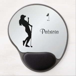 Ladies Golfer Personal Gel Mouse Pad