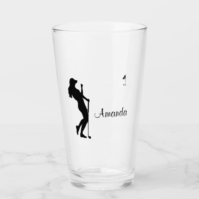 Ladies Golfer Personal  Glass (Front)