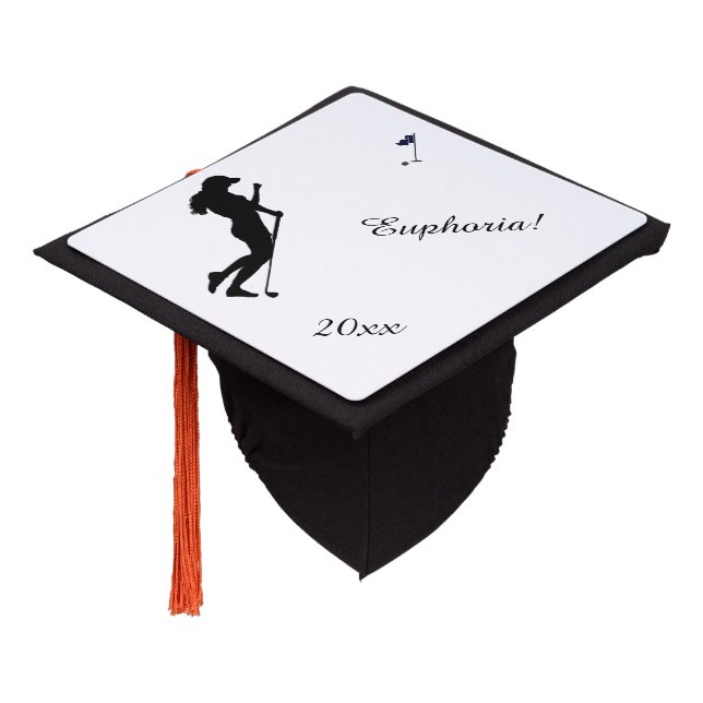 Ladies Golfer Personal  Graduation Cap Topper (Angled)