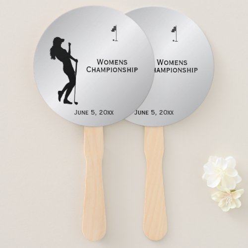 Ladies Golfer Personal  Hand Fan