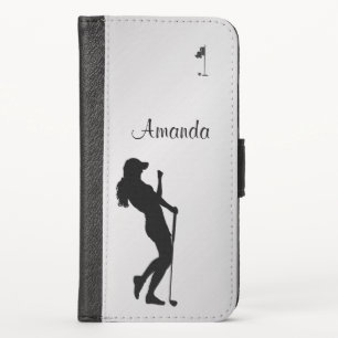 Ladies Golfer Personal iPhone X Wallet Case