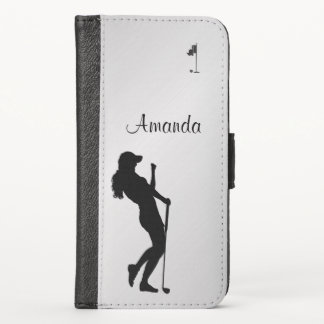 Ladies Golfer Personal iPhone X Wallet Case