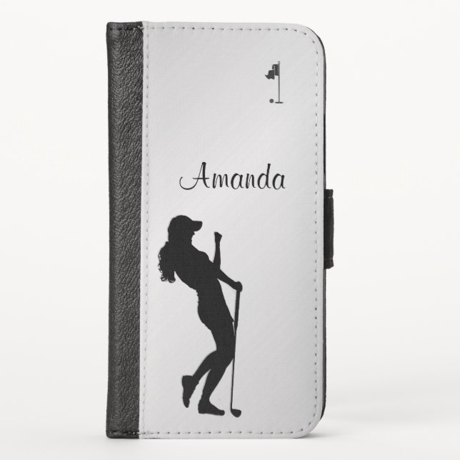 Ladies Golfer Personal iPhone Wallet Case (Front)