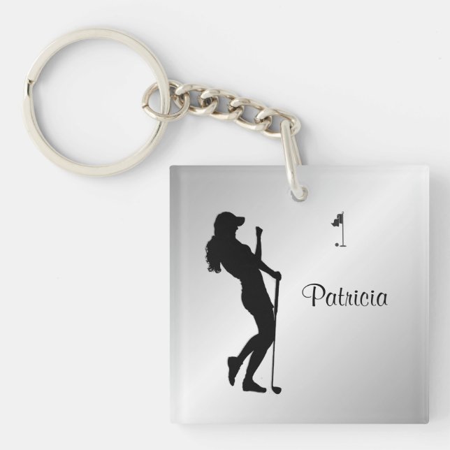 Ladies Golfer Personal  Keychain (Front)