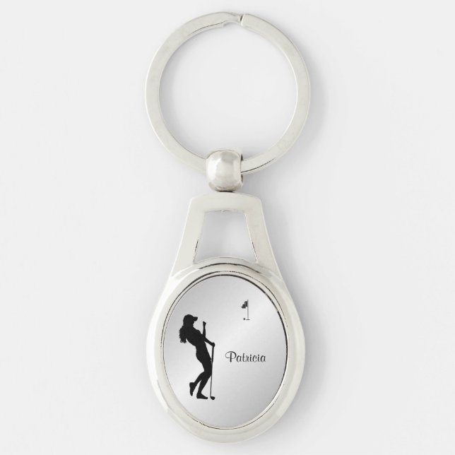 Ladies Golfer Personal  Keychain (Front)