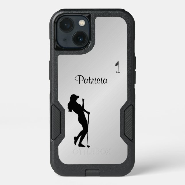 Ladies Golfer Personal  Otterbox iPhone Case (Back)