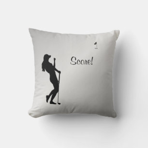 Ladies Golfer Personal  Throw Pillow