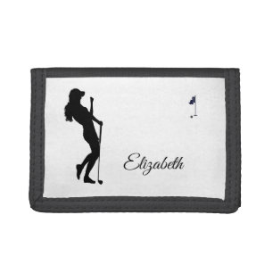 Ladies Golfer Personal Tri-fold Wallet