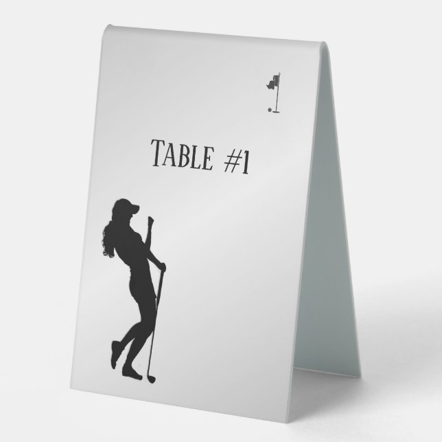 Ladies Golfer Table # Tent (Front)
