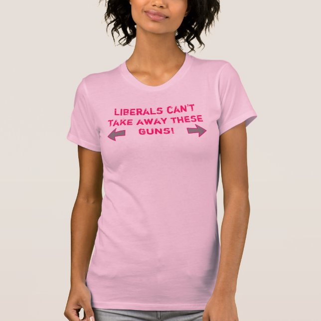 Ladies Gun Grabber in Pink T-Shirt (Front)