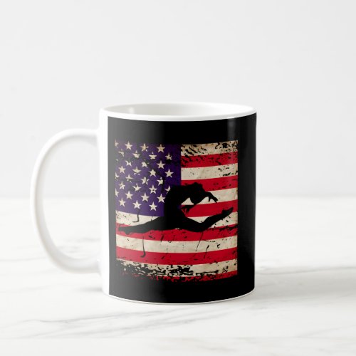 Ladies Gymnastics Usa American Flag Coffee Mug