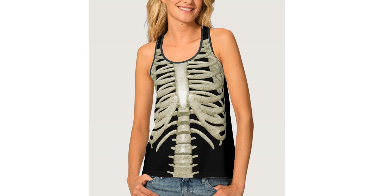Ladies Halloween Party Costume Skeleton Ribs Tank Top | Zazzle