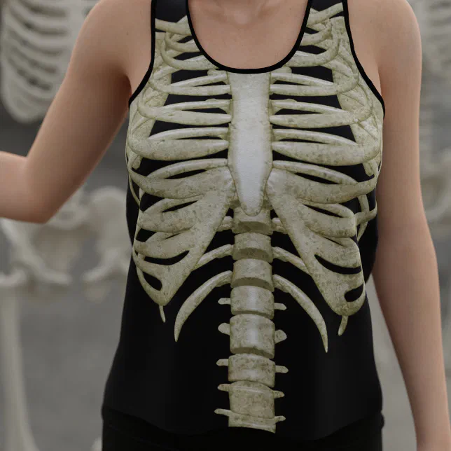 Ladies Halloween Party Costume Skeleton Ribs Tank Top | Zazzle