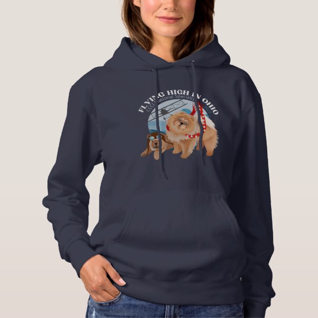 Ladies' Hooded Sweatshirt - Dark with logo (Front)