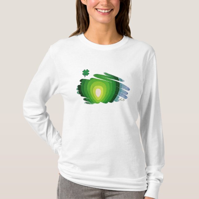 Ladies Hoody  Long Sleeves, Evergreen Shamrock (Front)