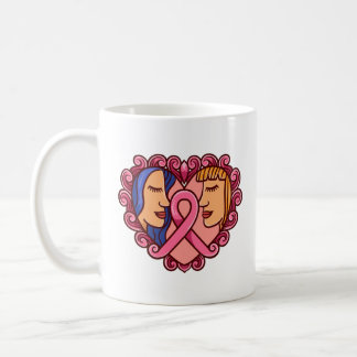 Ladies In A Heart Breast Cancer Awareness   Coffee Mug