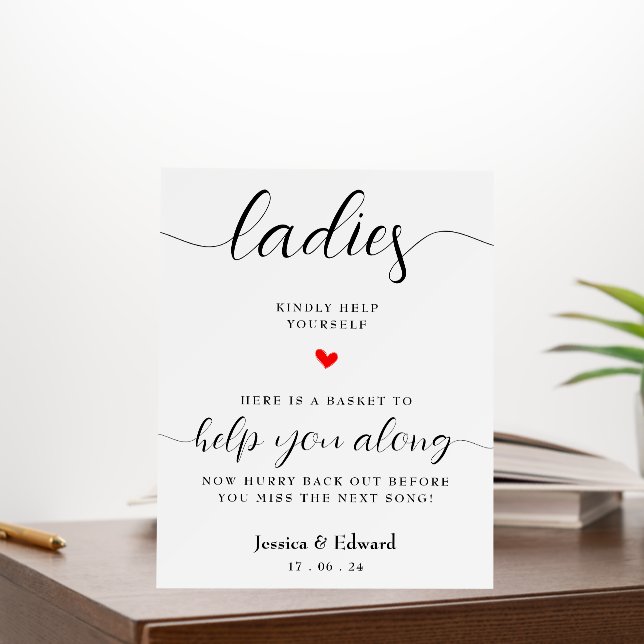 Ladies Kindly Help Yourself Black White Minimalist Foam Board (In Situ (Office))