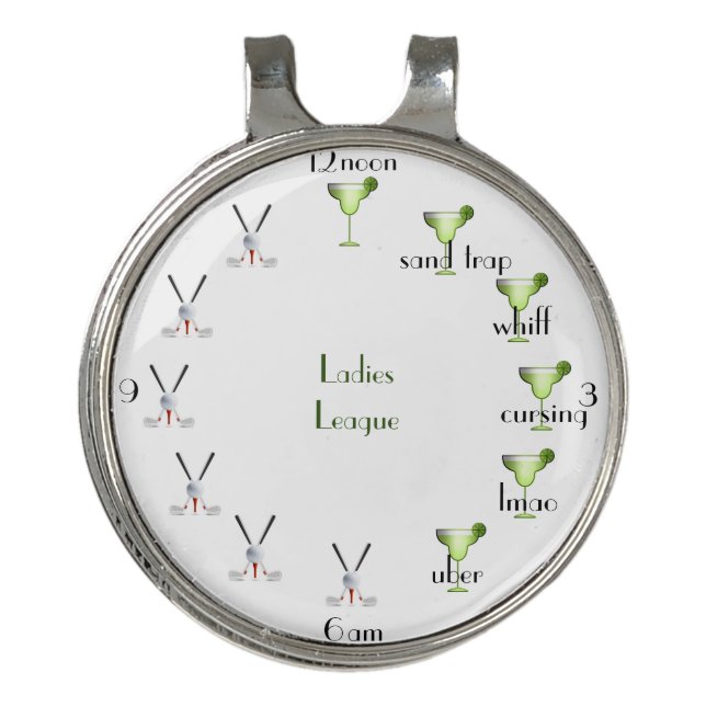Ladies League Funny Margarita Golf Hat Clip (Front)