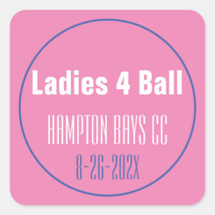 Ladies League Tournament Souvenir Square Sticker