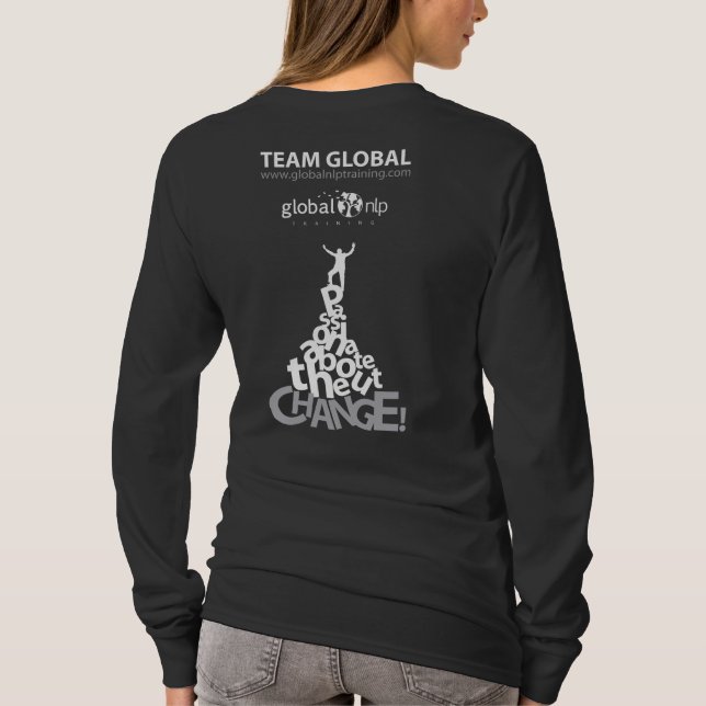 Ladies Long Sleeve T Shirt Blk (Back)