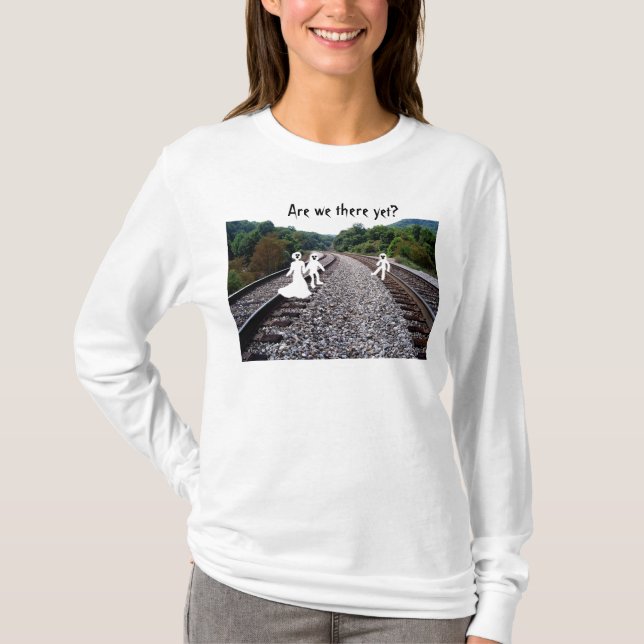 Ladies Long Sleeve T-Shirt - Ghosts on railroad (Front)