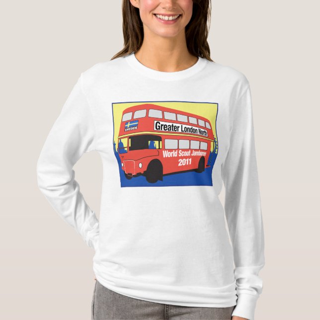 Ladies Long Sleve T Shirt Bus Logo (Front)