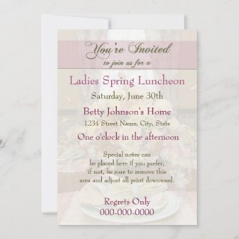 Ladies Luncheon Invitation (Floral Table Setting) | Zazzle