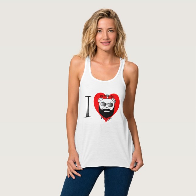 Ladies LUV Bearded Teddy Tank Top (Front Full)