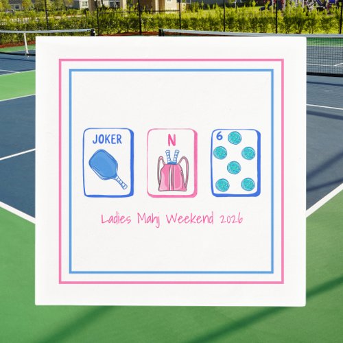 Ladies Mahj Weekend Pickleball Mahjong Napkins