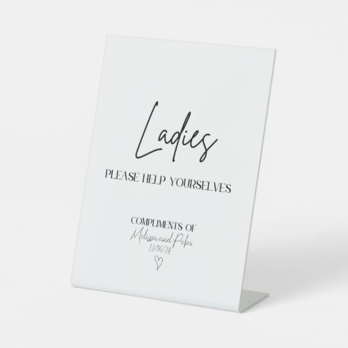 Ladies Modern Wedding Bathroom Basket Sign