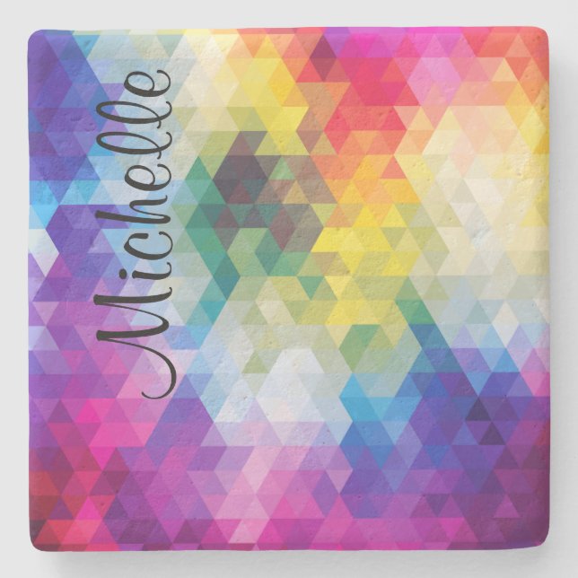Ladies Monogram Abstract Drink Coasters (Front)