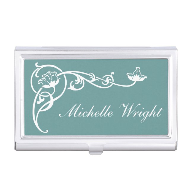 Ladies Monogram Business Card Holders (Front)