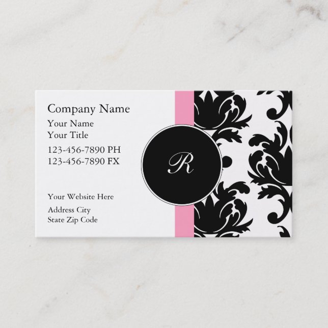 Ladies Monogram Business Cards (Front)