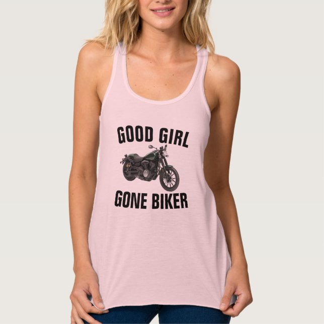 LADIES MOTORCYCLE "GOOD GIRL GONE BIKER" T-SHIRTS (Front)