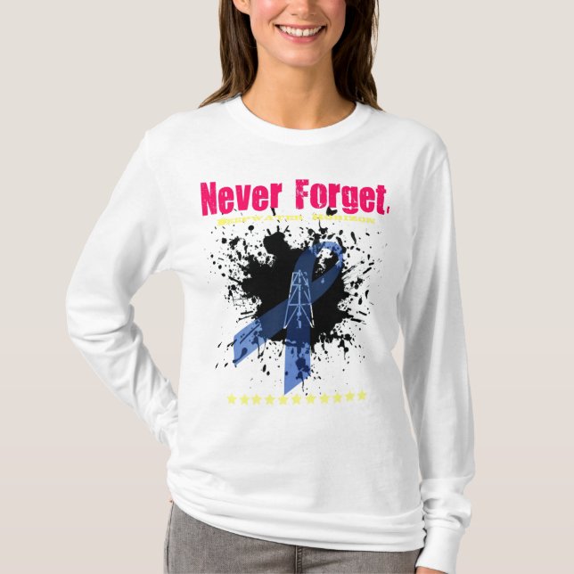 Ladies' 'Never Forget-DWH' fitted hoodie T-Shirt (Front)