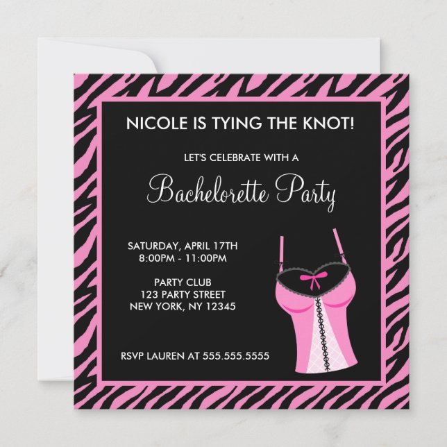 Ladies Night Bachelorette Party Invitation (Front)